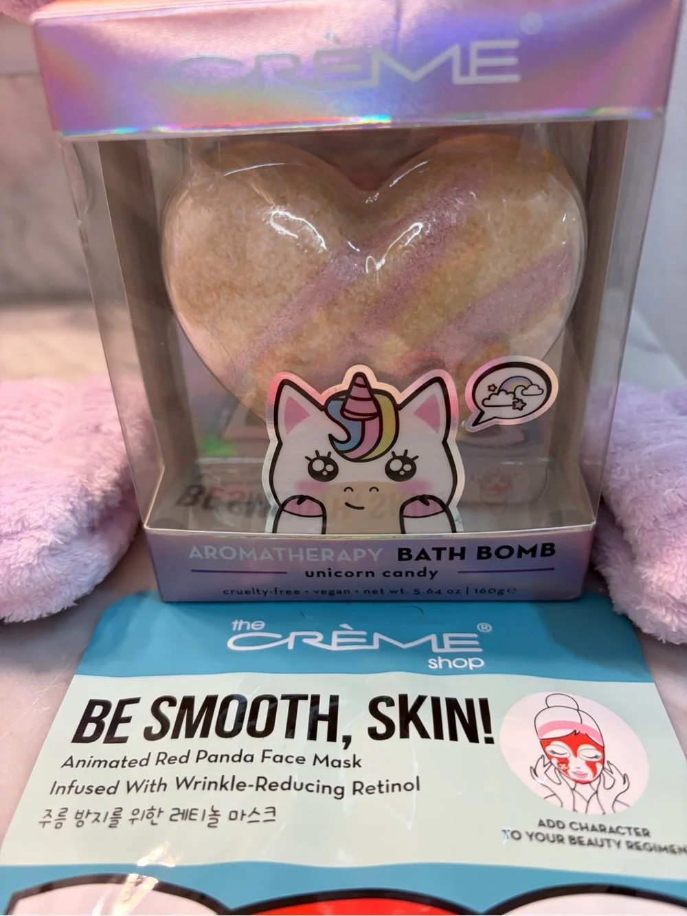 The Crème Shop Lavender Bath & Spa Set with Unicorn Bath Bomb